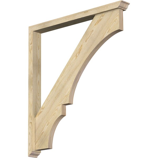 Ekena Millwork Balboa Traditional Rough Sawn Bracket w/ Offset Brace, Douglas Fir, 4"W x 40"D x 44"H BKT0402X40X44BOA01RDF - main